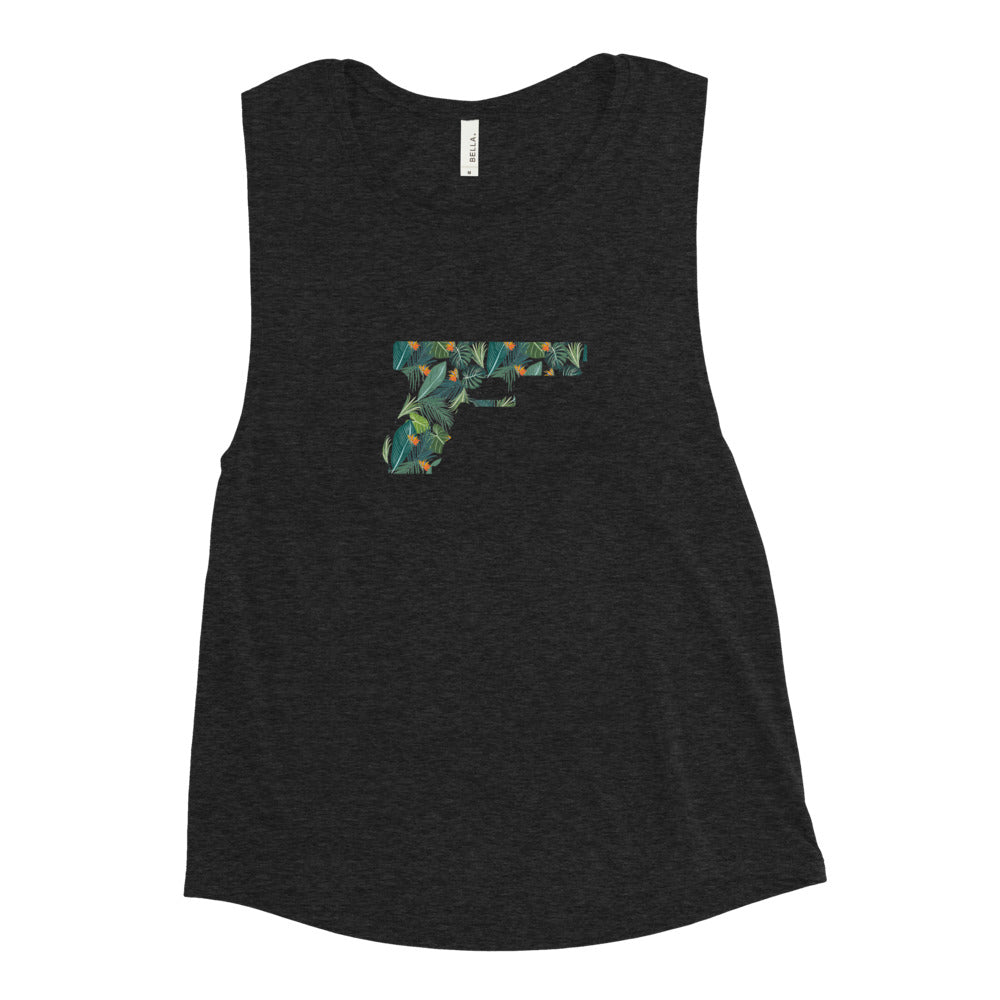 Ladies’ "Tropic Glock" Muscle Tank Southern Bullets