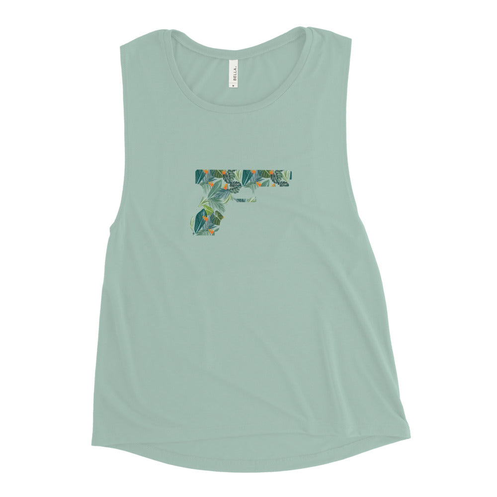 Ladies’ "Tropic Glock" Muscle Tank Southern Bullets