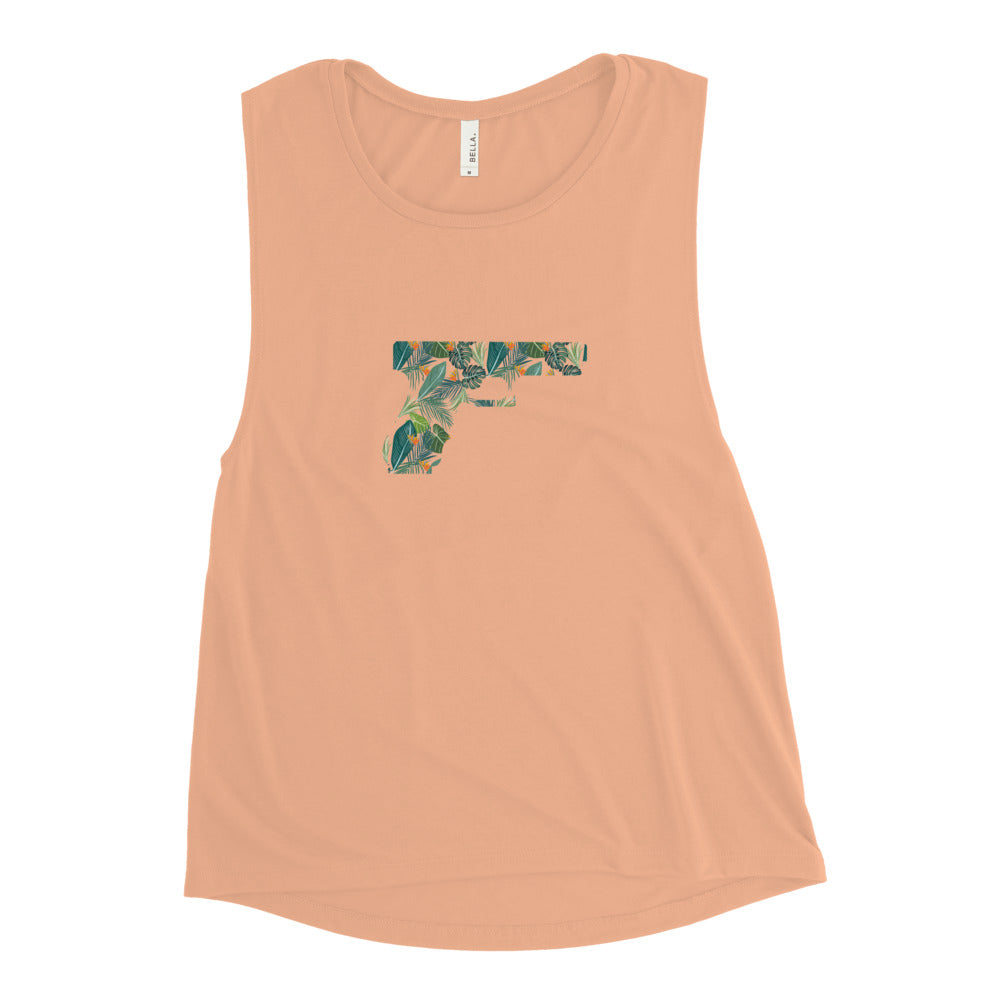 Ladies’ "Tropic Glock" Muscle Tank Southern Bullets