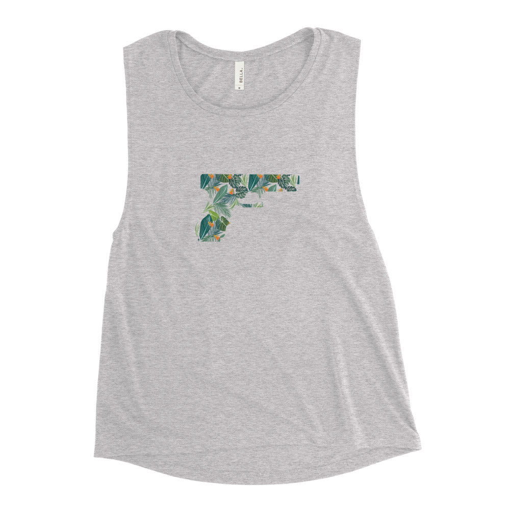 Ladies’ "Tropic Glock" Muscle Tank Southern Bullets
