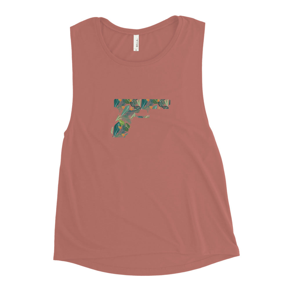 Ladies’ "Tropic Glock" Muscle Tank Southern Bullets